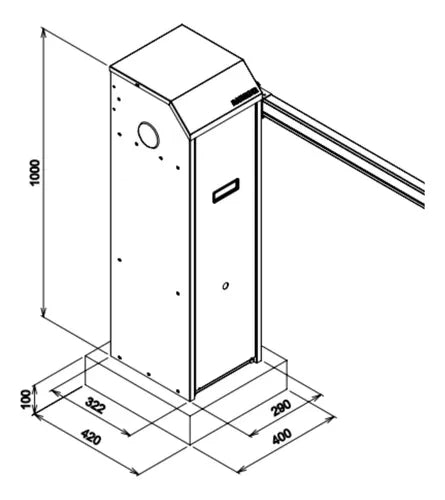 Talanquera Vehicular, Barrera Automática Barrier Sin Asta (Blanco)