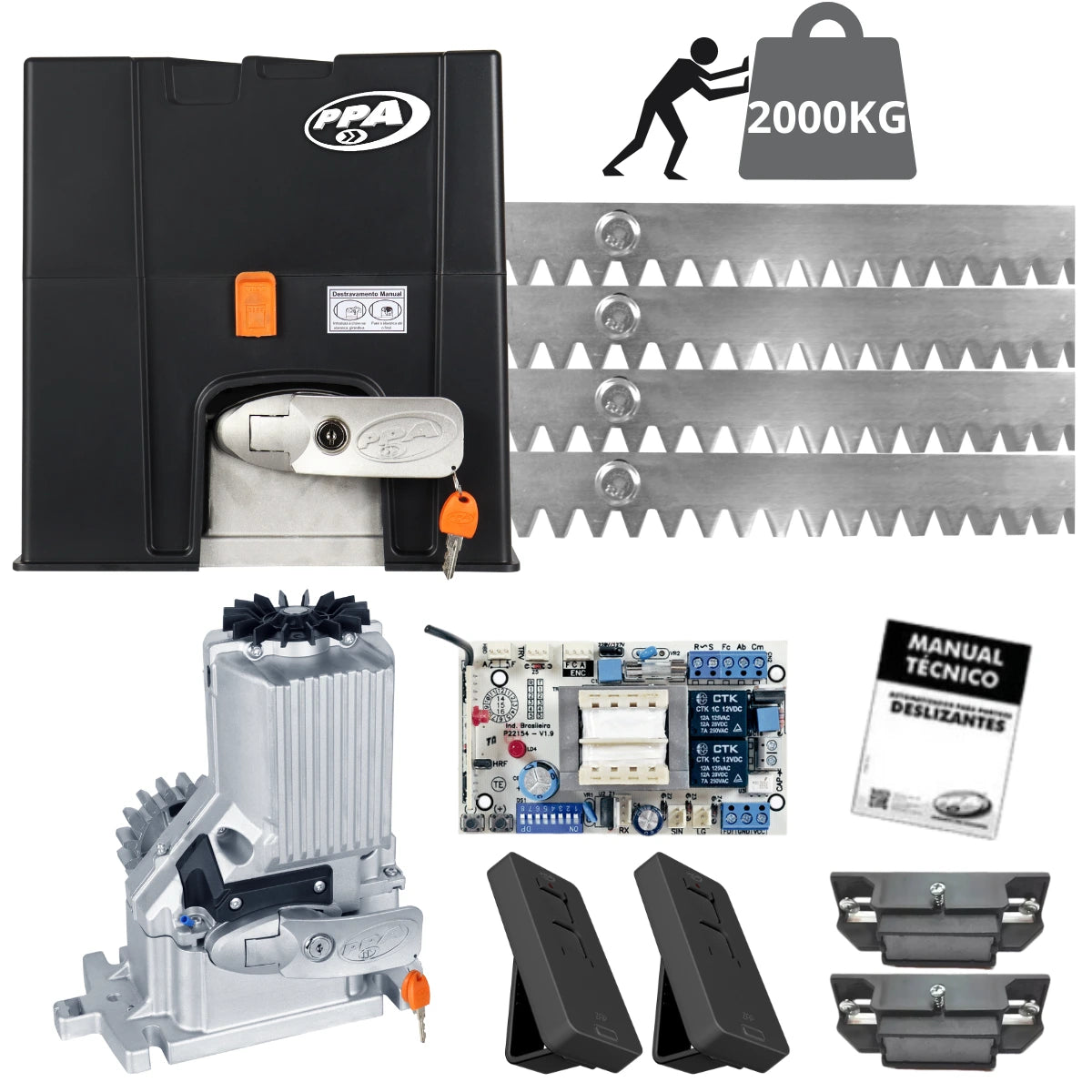 Motor Portón Corredizo Dz Eurus Mono Cremallera Acero Ppa