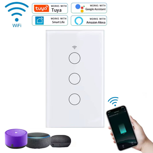 Interruptor Inteligente de Pared Táctil (3 Botones)